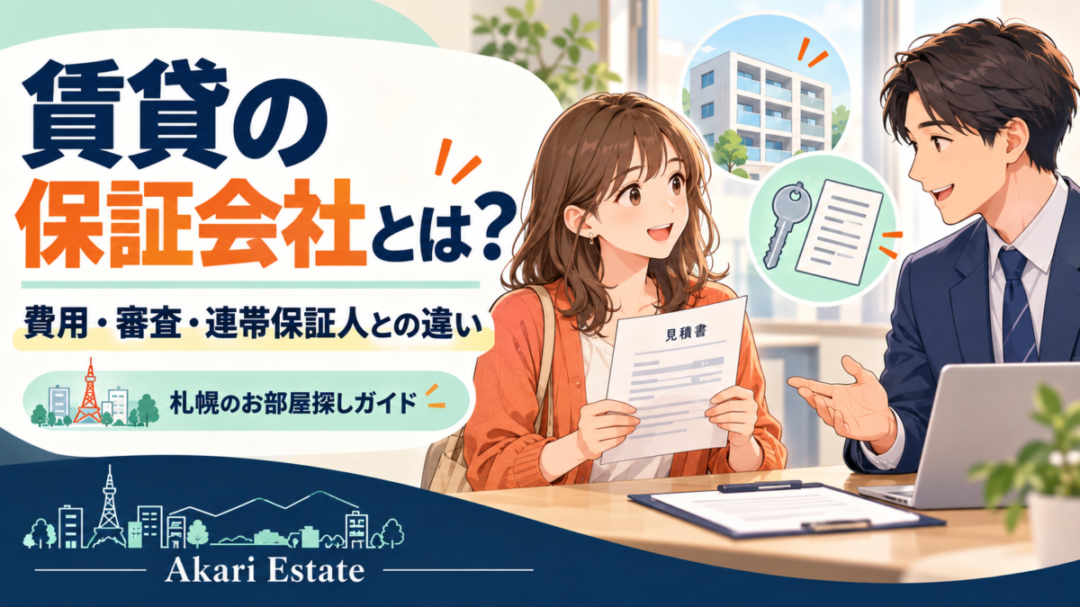 札幌の賃貸保証会社とは？費用・審査・連帯保証人との違い