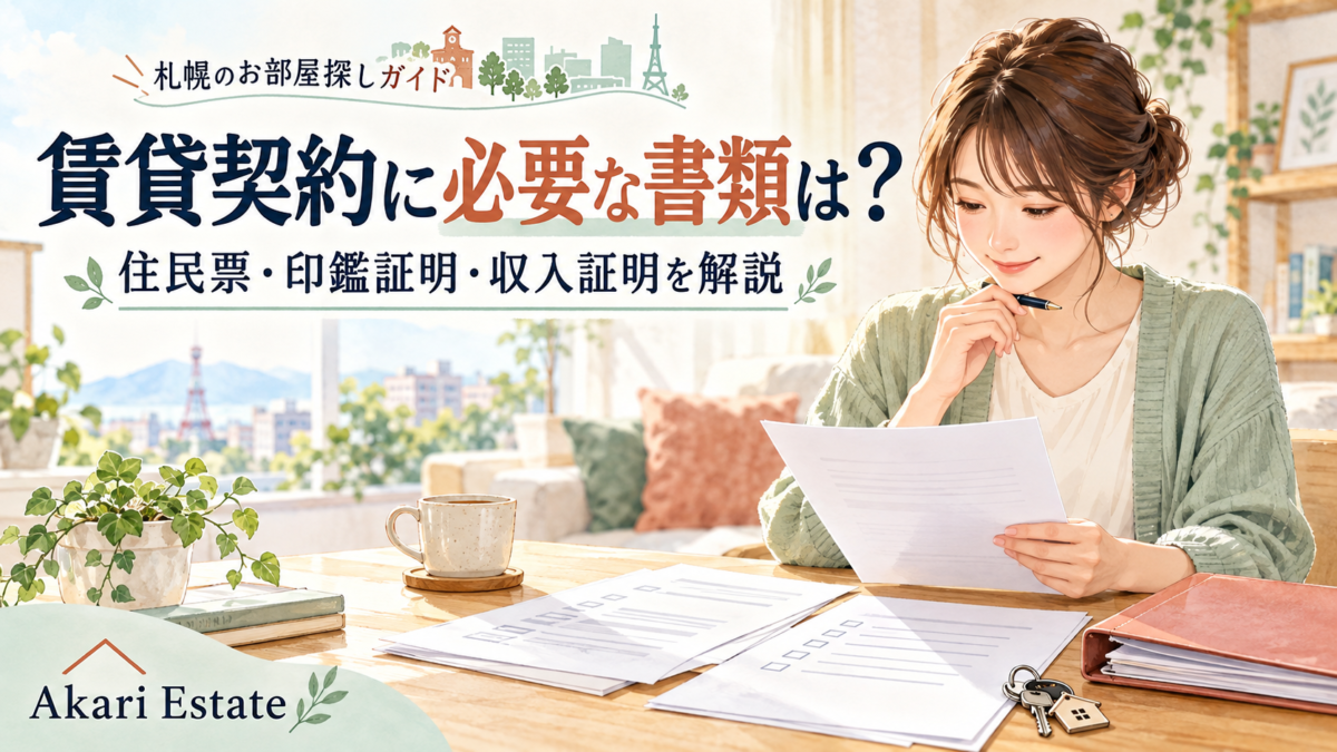 札幌の賃貸契約に必要な書類一覧｜住民票・印鑑証明・収入証明の準備