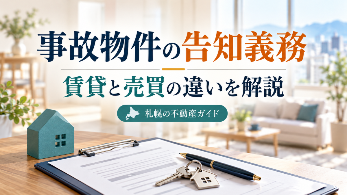 事故物件の告知義務はいつまで？賃貸・売買の違いと自然死の扱いを解説｜札幌