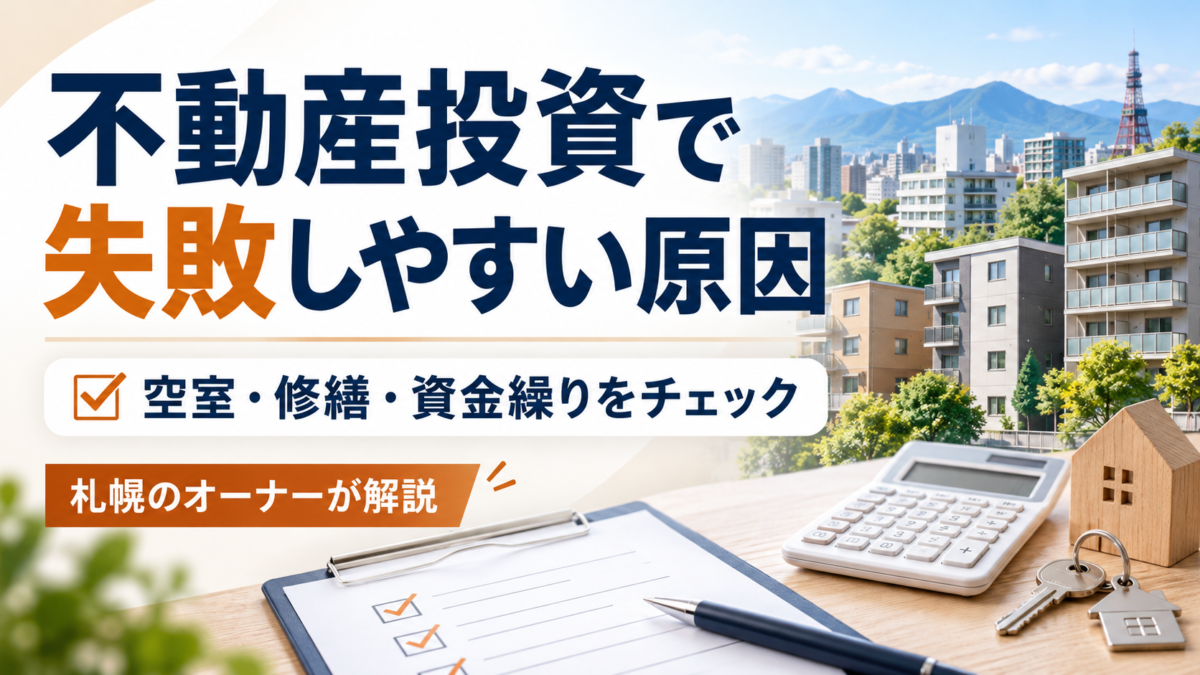不動産投資で失敗しやすい5つの原因｜札幌のオーナーが空室・修繕・資金繰りを解説