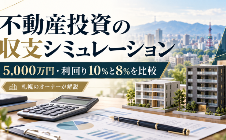 不動産投資の収支シミュレーション｜5,000万円・利回り10％と8％の手残りを比較