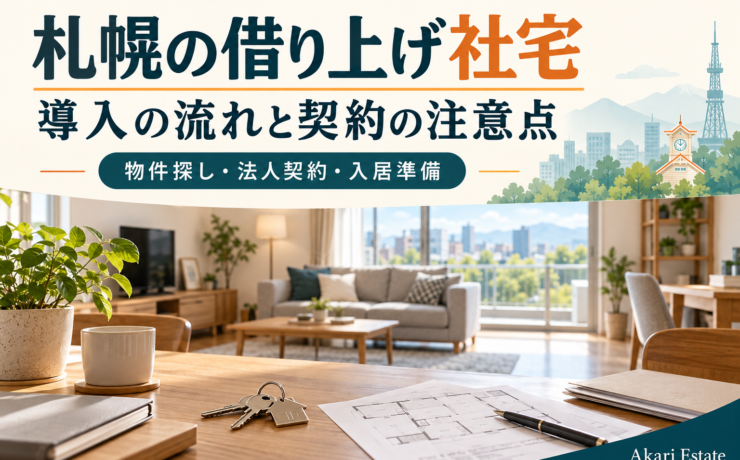 札幌の借り上げ社宅｜導入の流れ・法人契約・費用と社宅規程の注意点