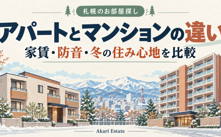 アパートとマンションの違いは？札幌の賃貸選びと家賃・防音・寒さを比較