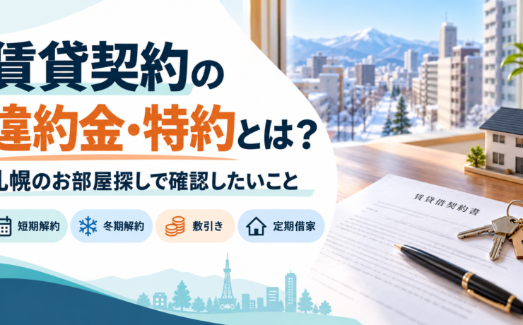 札幌の賃貸の違約金・特約｜短期解約・冬期解約・敷引き・定期借家を解説