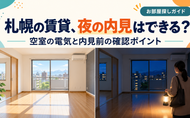 札幌の賃貸は夜でも内見できる？電気・照明の確認と昼夜のチェックポイント